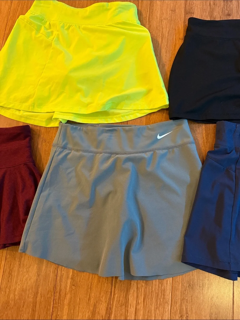 Girls bundle of 5 skirts size large (10-12): navy, black, maroon, grey, yellow